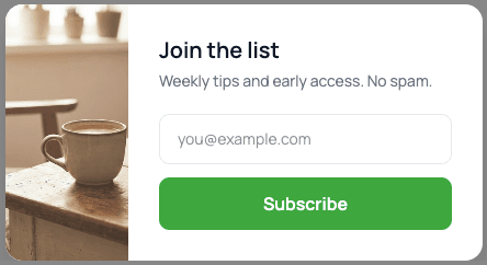 Newsletter & lead capture